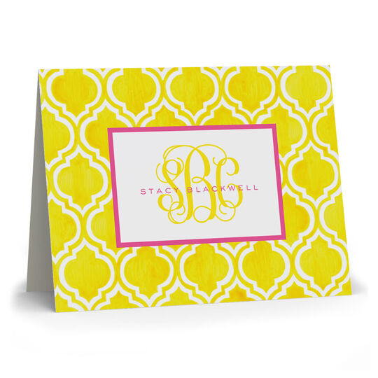 Turkish Tile Yellow Folded Note Cards